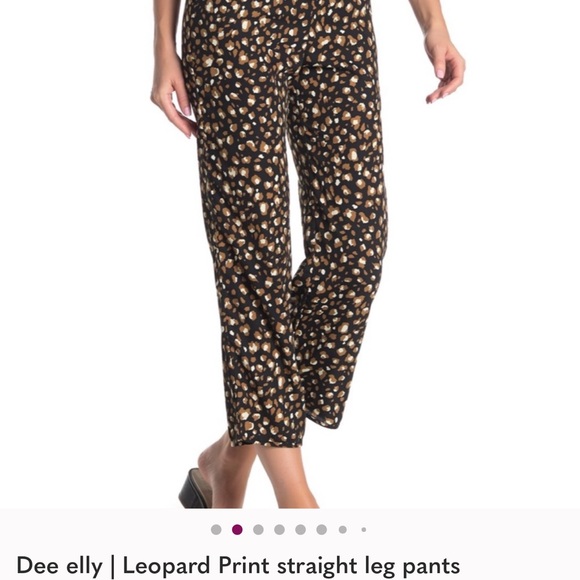 Pants - Leopard Print Straight Leg Pants